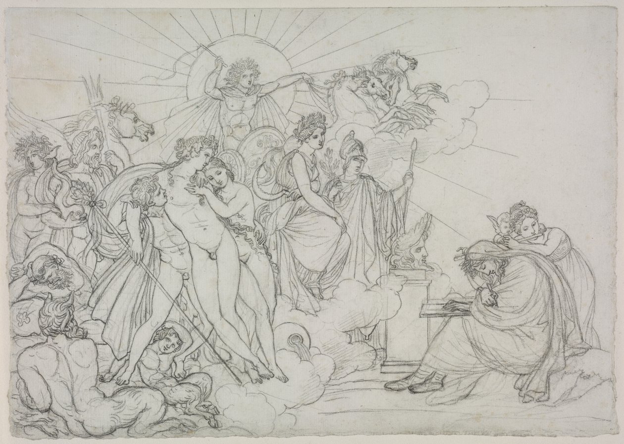 Vergilius Georgics 1798 utáni fohásza a mezőgazdaságot vezető istenségekhez. alkotó: Anne Louis Girodet de Roucy Trioson