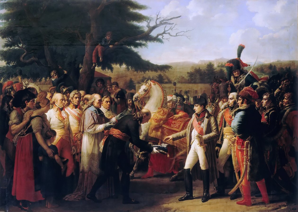 Bonaparte Napóleon átveszi Bécs kulcsait a schönbrunni kastélyban, 1805. november 13. alkotó: Anne Louis Girodet de Roucy Trioson