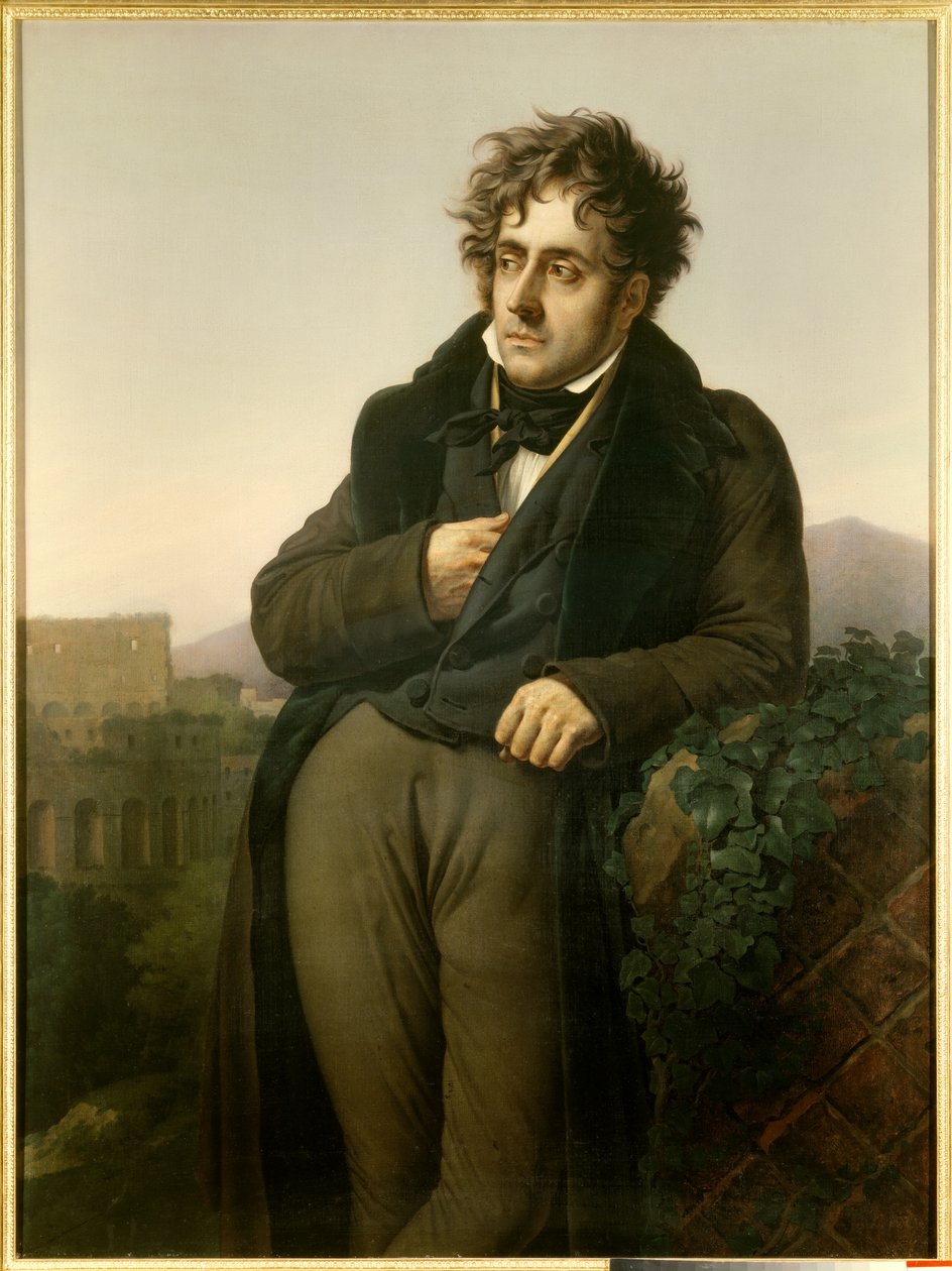 Francois Rene, Chateaubriand vikomtja (1768-1848) portréja, aki Róma romjain elmélkedik a Colossee előtt alkotó: Anne Louis Girodet de Roucy Trioson