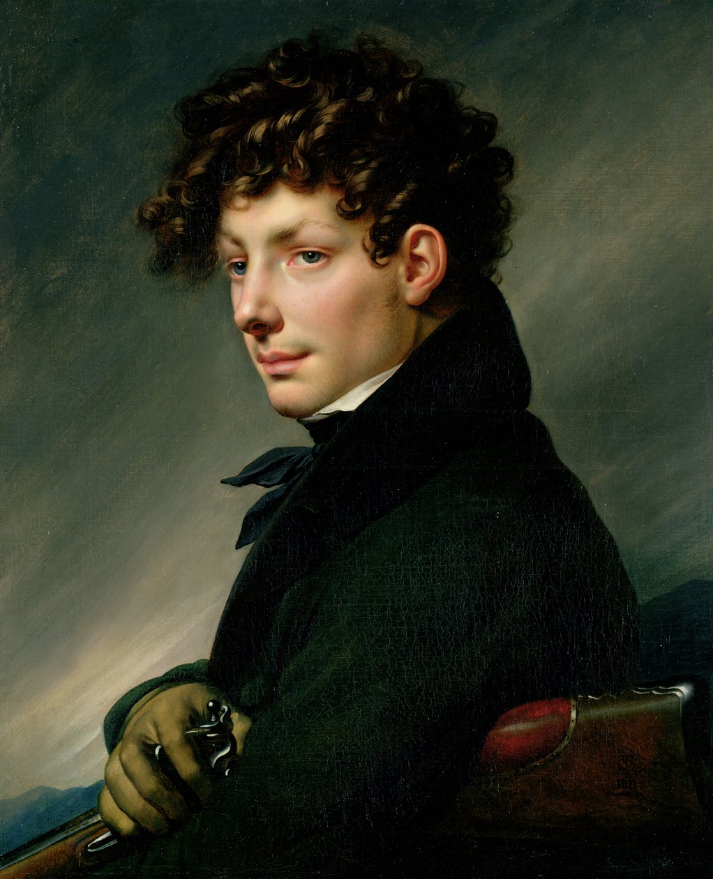 Egy fiatal férfi portréja vadászként, 1811 alkotó: Anne Louis Girodet de Roucy Trioson