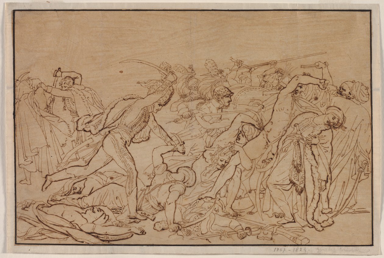 Tanulmány a kairói lázadáshoz, 1810. alkotó: Anne Louis Girodet de Roucy Trioson