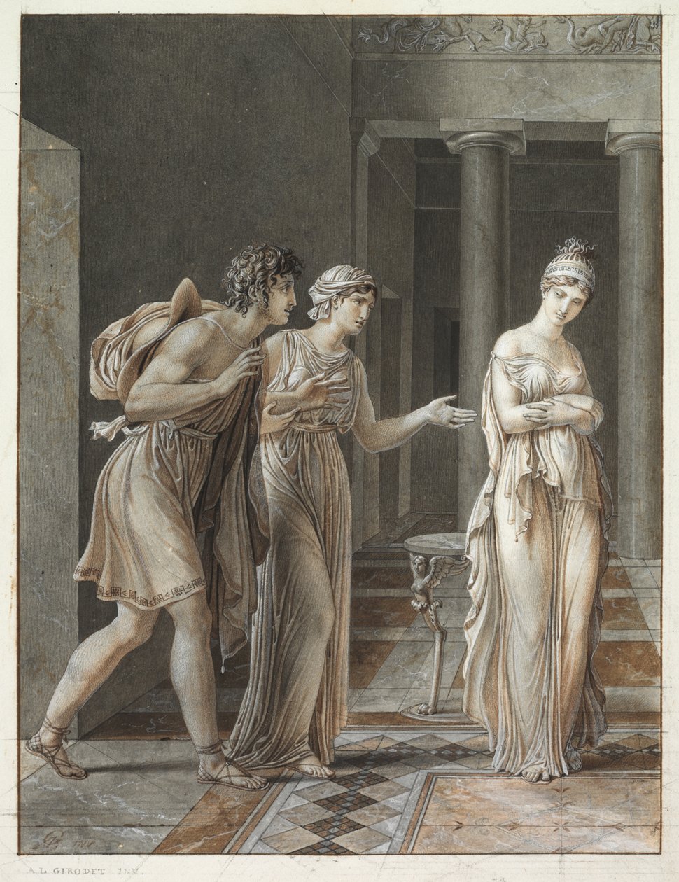 Orestes és Hermione találkozása alkotó: Anne Louis Girodet de Roucy Trioson