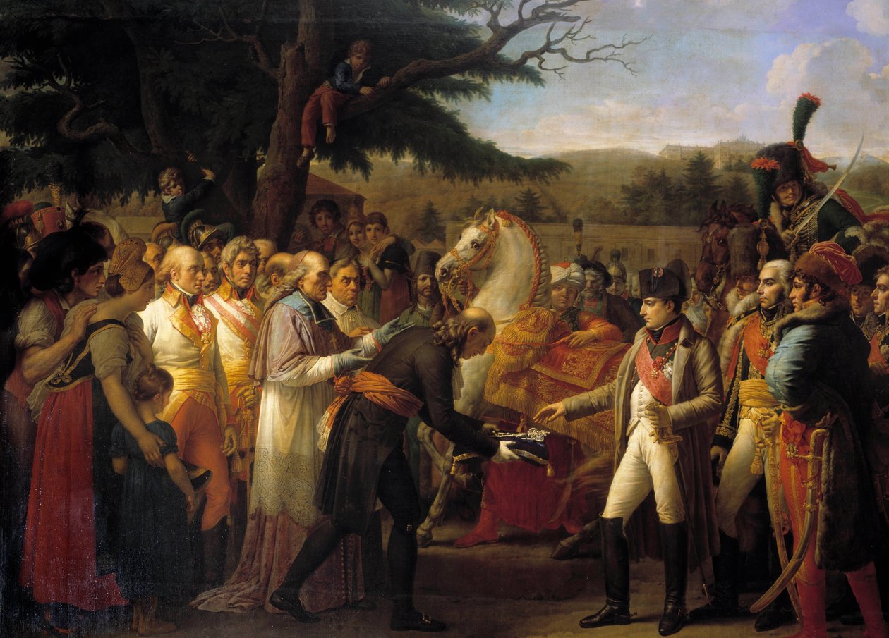 Bécs kulcsainak átadása I. Napóleonnak (1769-1821) A császár 1805.11.14-én II. Habsburg Ferenc dezertált visszatért az osztrák fővárosba. Anne Louis Girodet de Roucy-Trioson festménye (Anne-Louis Girodet de Roucy Trioson alkotó: Anne Louis Girodet de Roucy Trioson