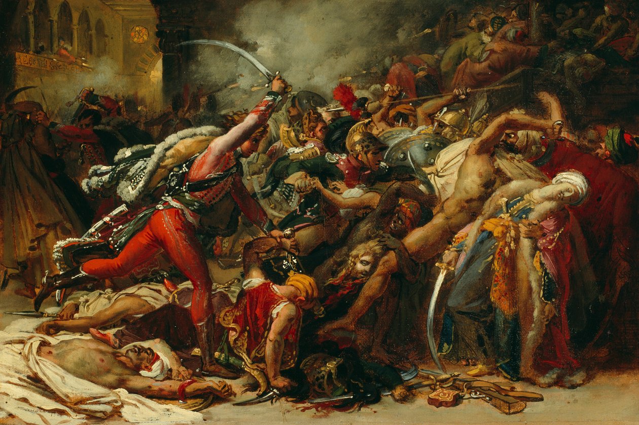Vázlat a Kairói lázadáshoz alkotó: Anne Louis Girodet de Roussy Trioson