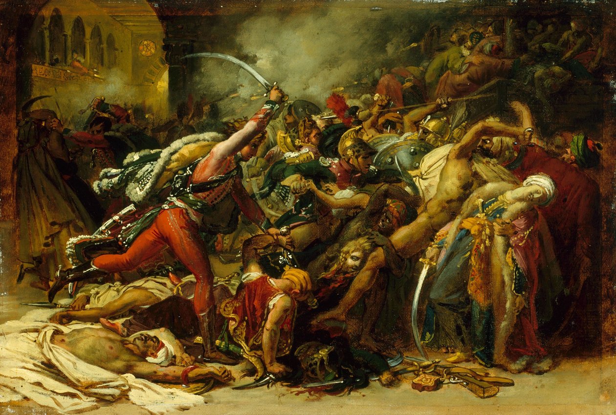 A kairói lázadás vázlata alkotó: Anne Louis Girodet de Roussy Trioson