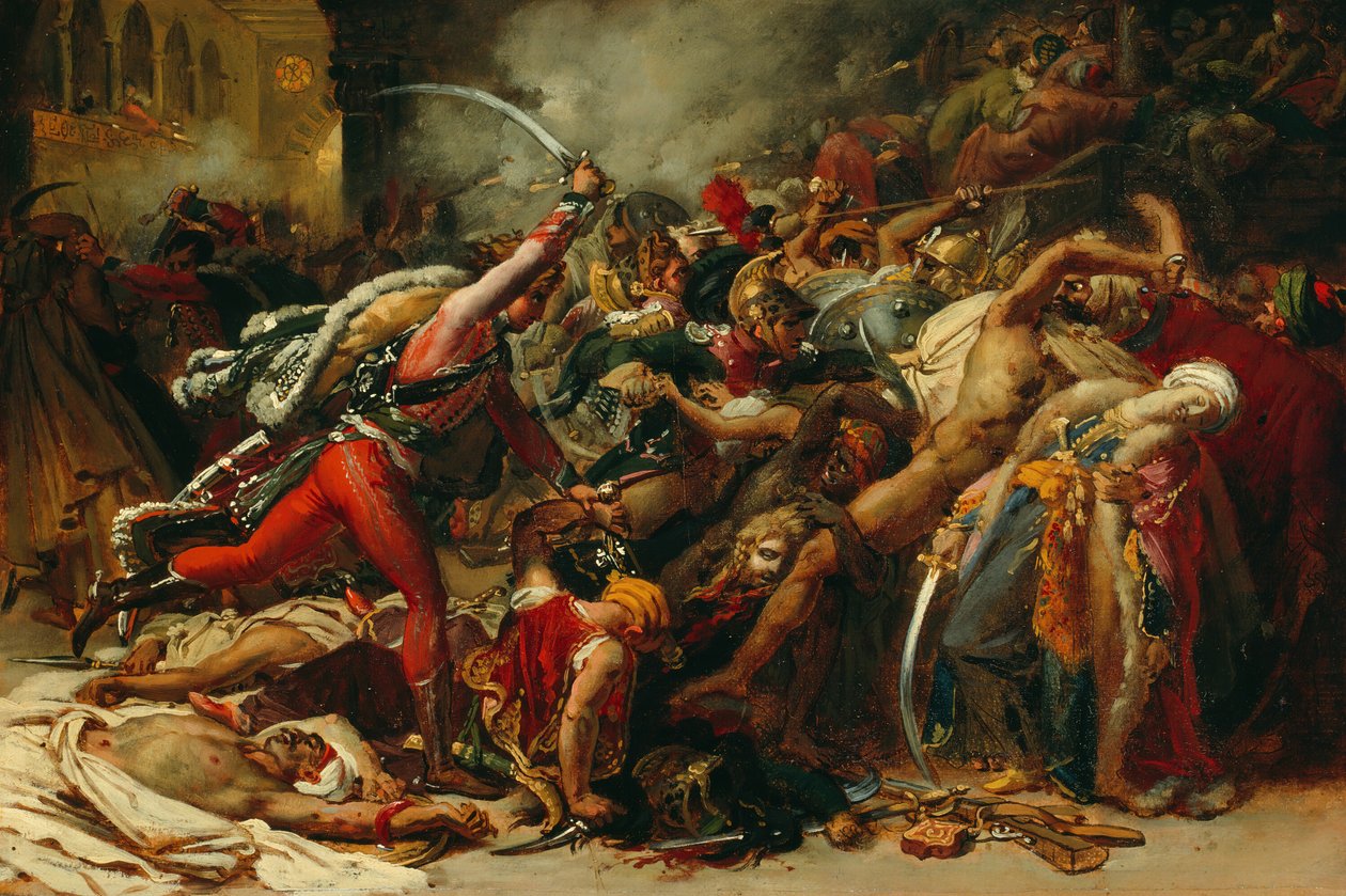 Vázlat a Kairói lázadáshoz, 1810 körül. alkotó: Anne Louis Girodet de Roussy Trioson