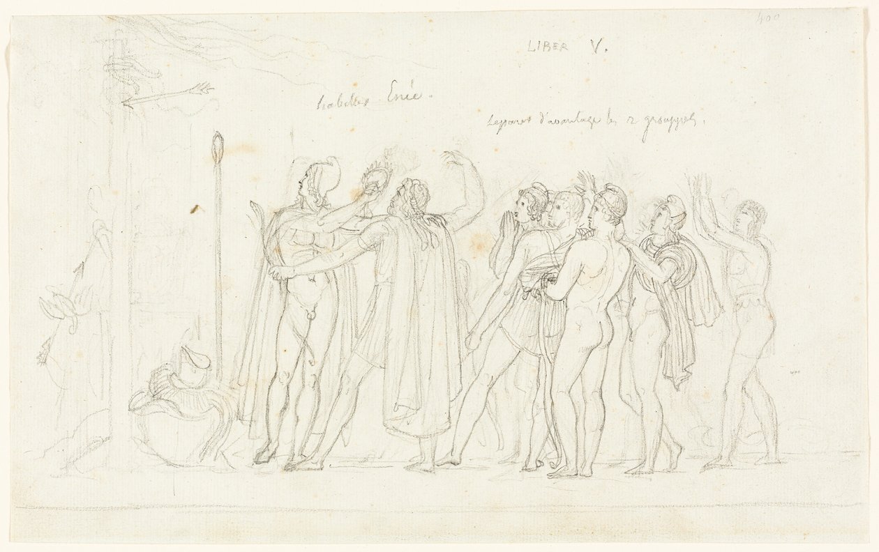 Az íjászmérkőzés, az Aeneisből, V. könyv alkotó: Anne Louis Girodet de Roussy Trioson