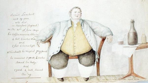 Daniel Lambert (1770-1809) 1813 (akvarell és grafit papíron) alkotó: Anne Marguerite Hyde de Neuville