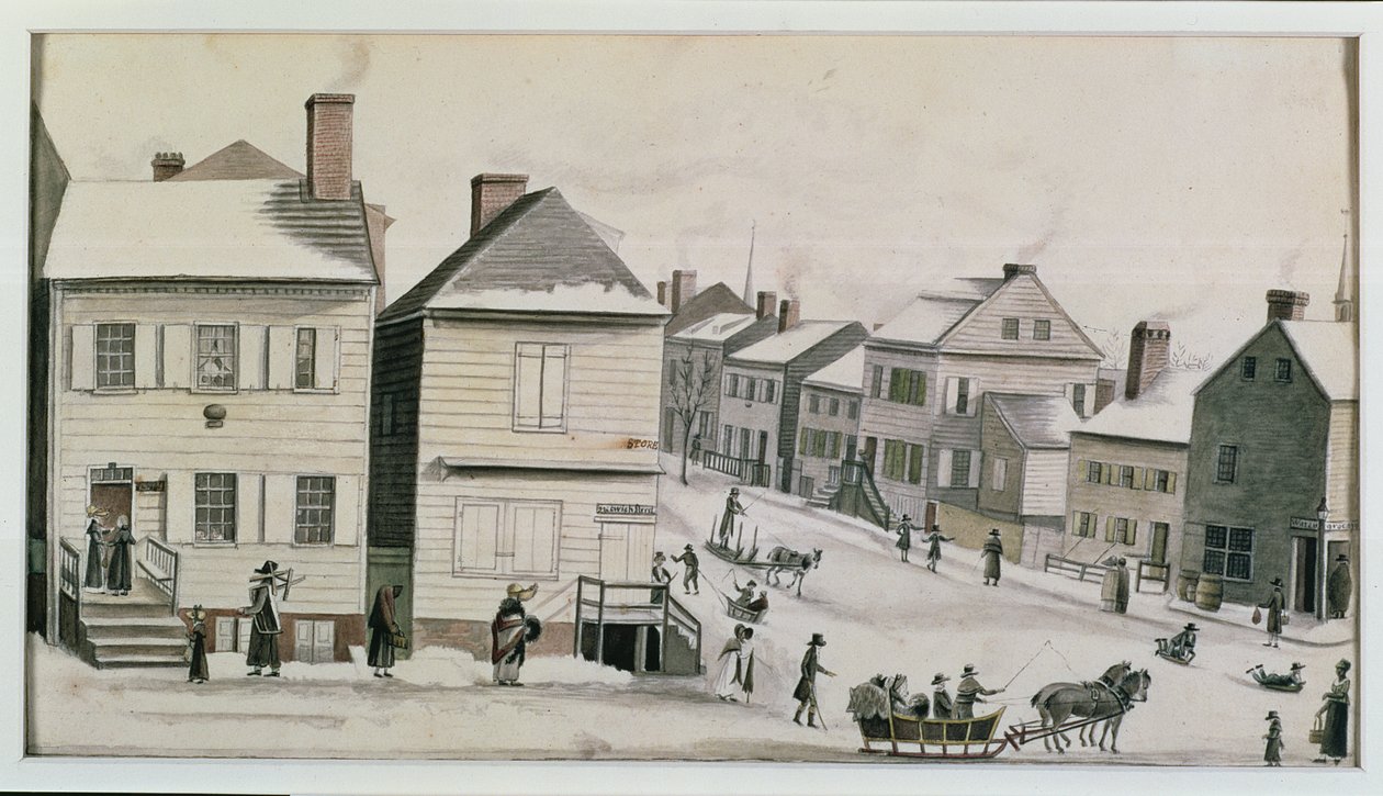 A Warren és a Greenwich Street sarka, 1809 alkotó: Anne Marguerite Hyde de Neuville