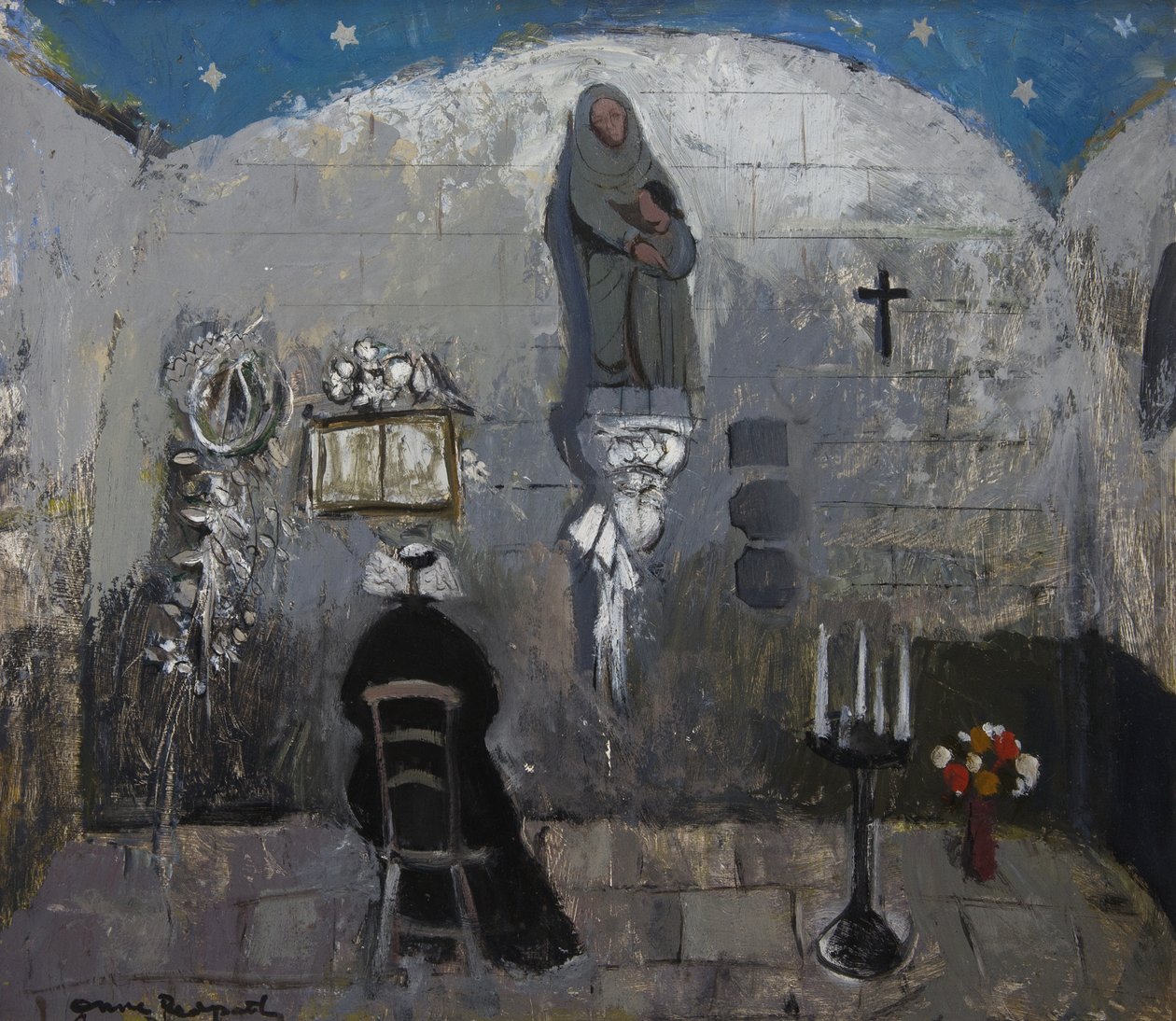 Keresztkápolna (olaj a művészi táblán) alkotó: Anne Redpath