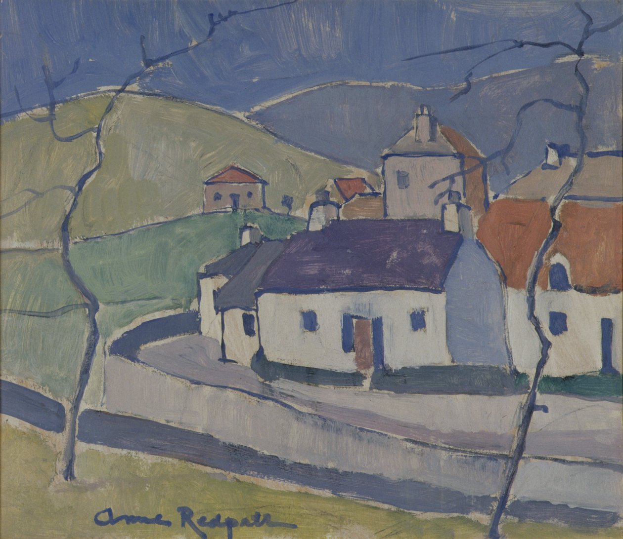 Farm Ruberslawban alkotó: Anne Redpath