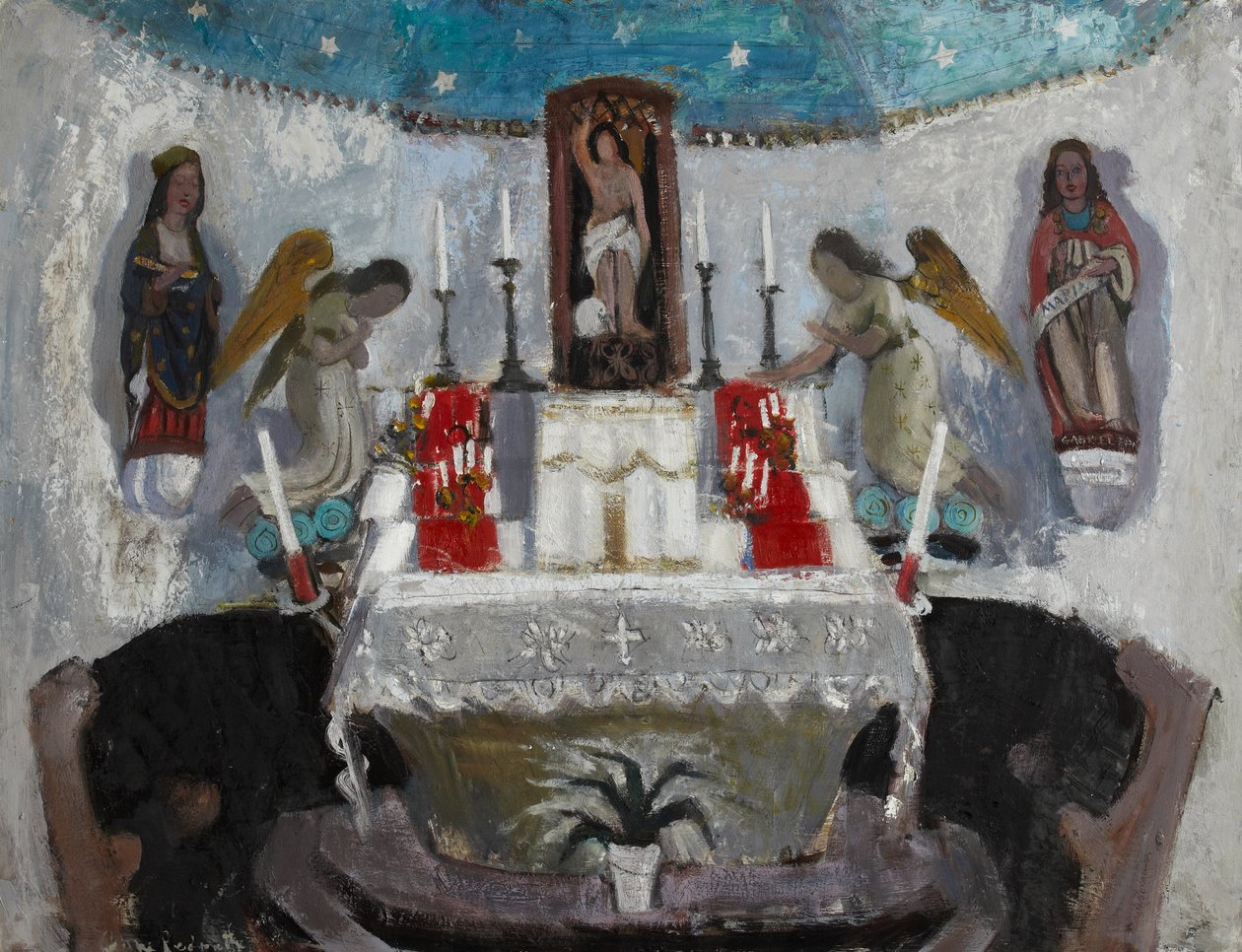 A Szent Jean templomban, Tréboul, 1953-54 körül (olaj, tábla) alkotó: Anne Redpath