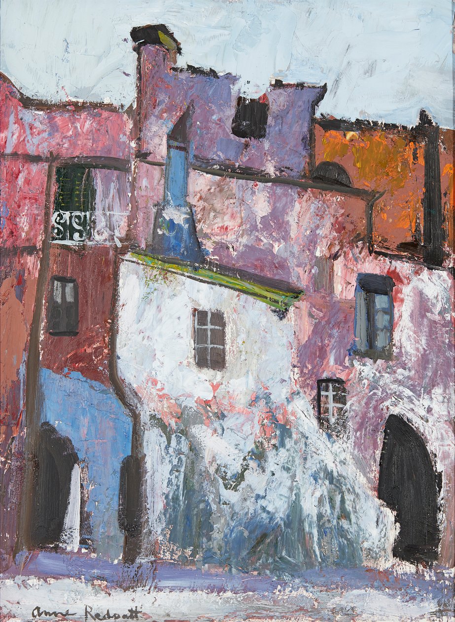 Mediterrán falu (olaj a fedélzeten) alkotó: Anne Redpath