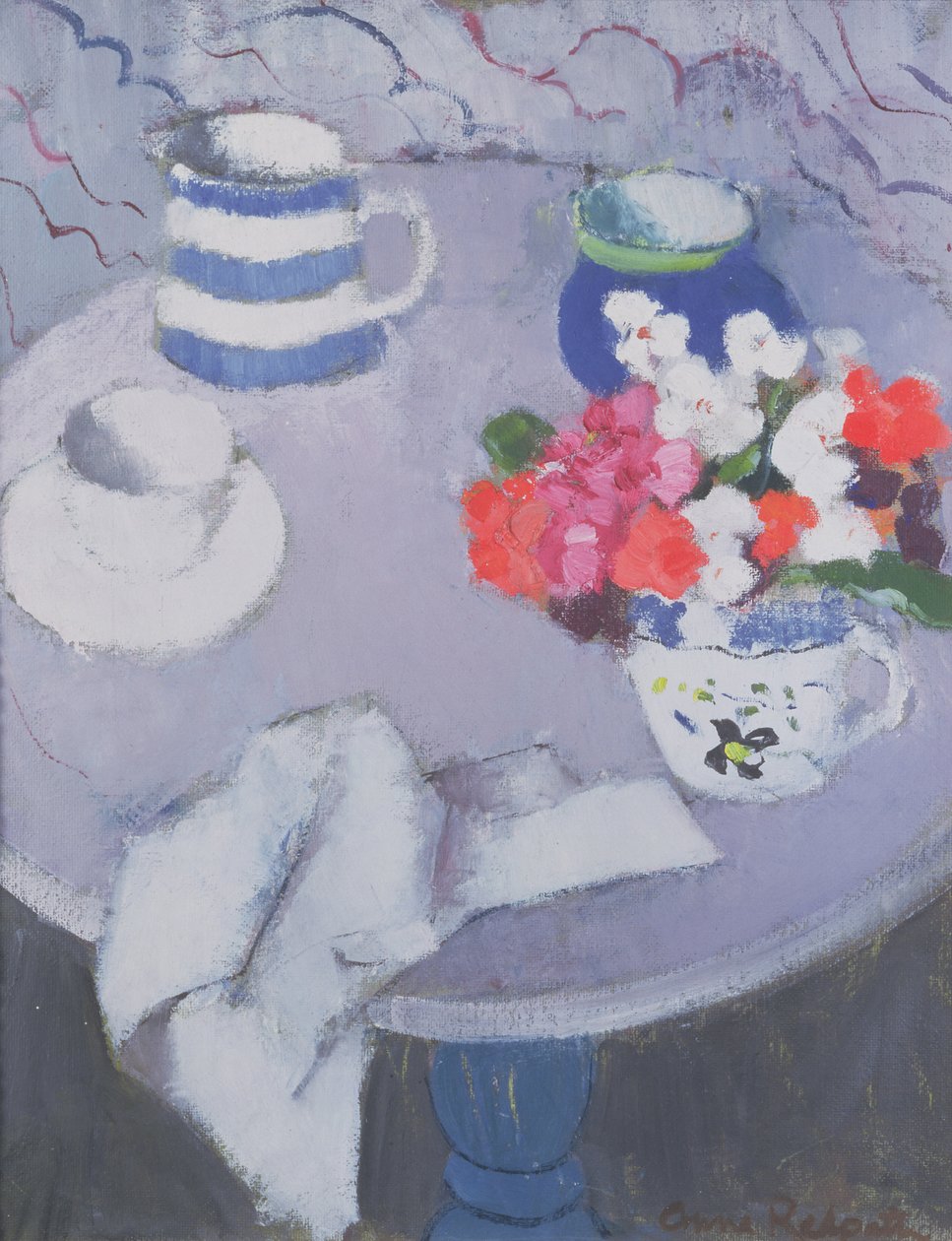 Csendélet asztallal (olaj, vászon) alkotó: Anne Redpath