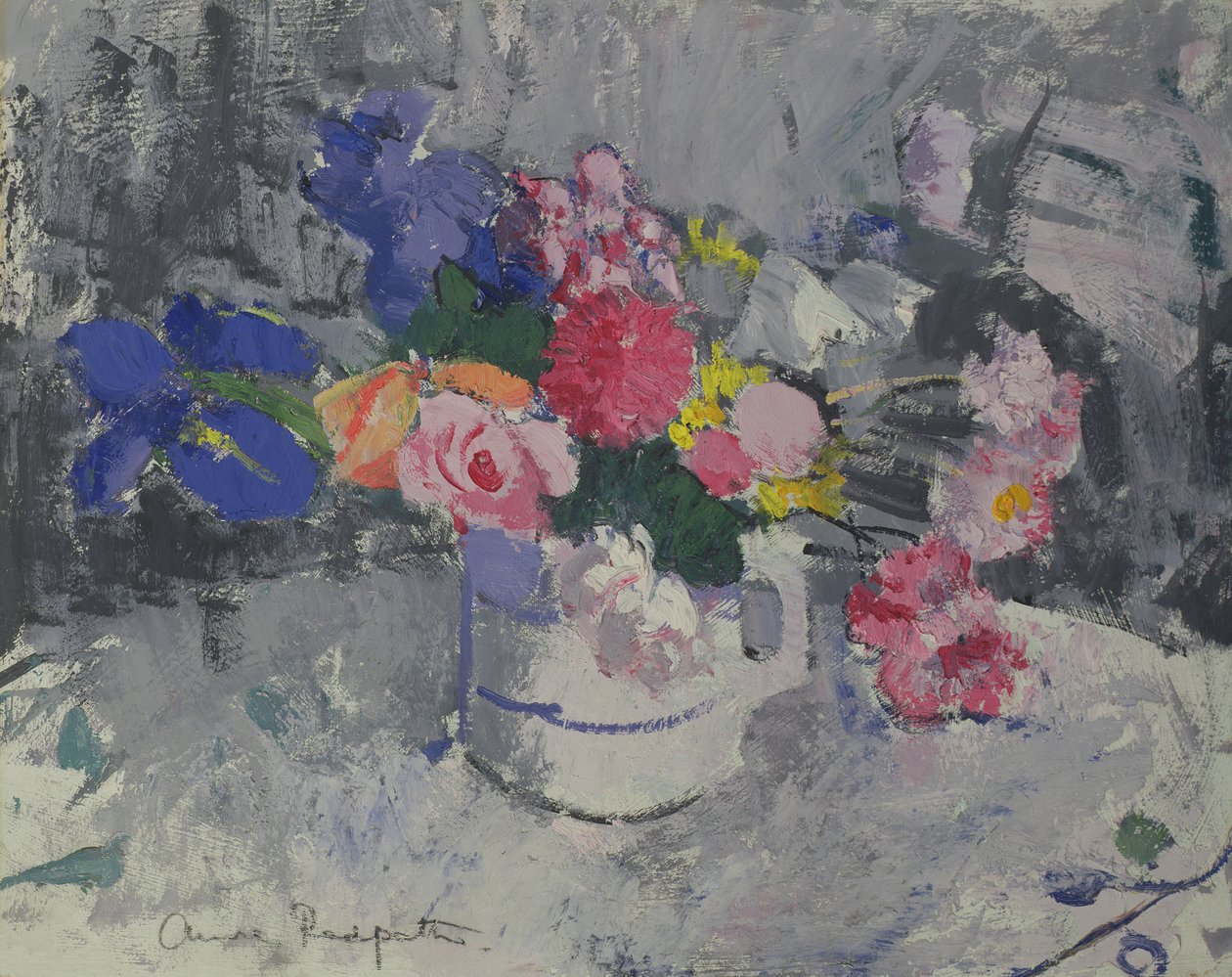 Nyári virágok, 1942 körül (olaj, fedélzeten) alkotó: Anne Redpath