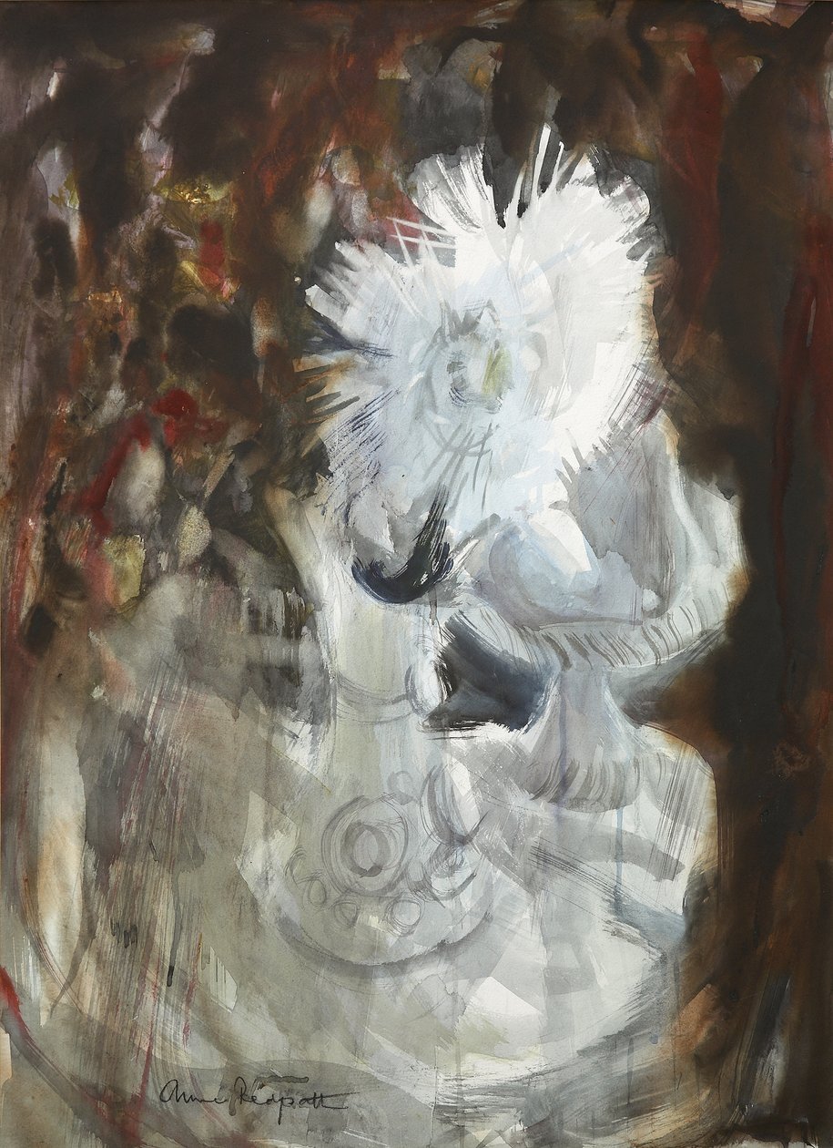A fehér krizantém, 1961 körül (akvarell és szén) alkotó: Anne Redpath