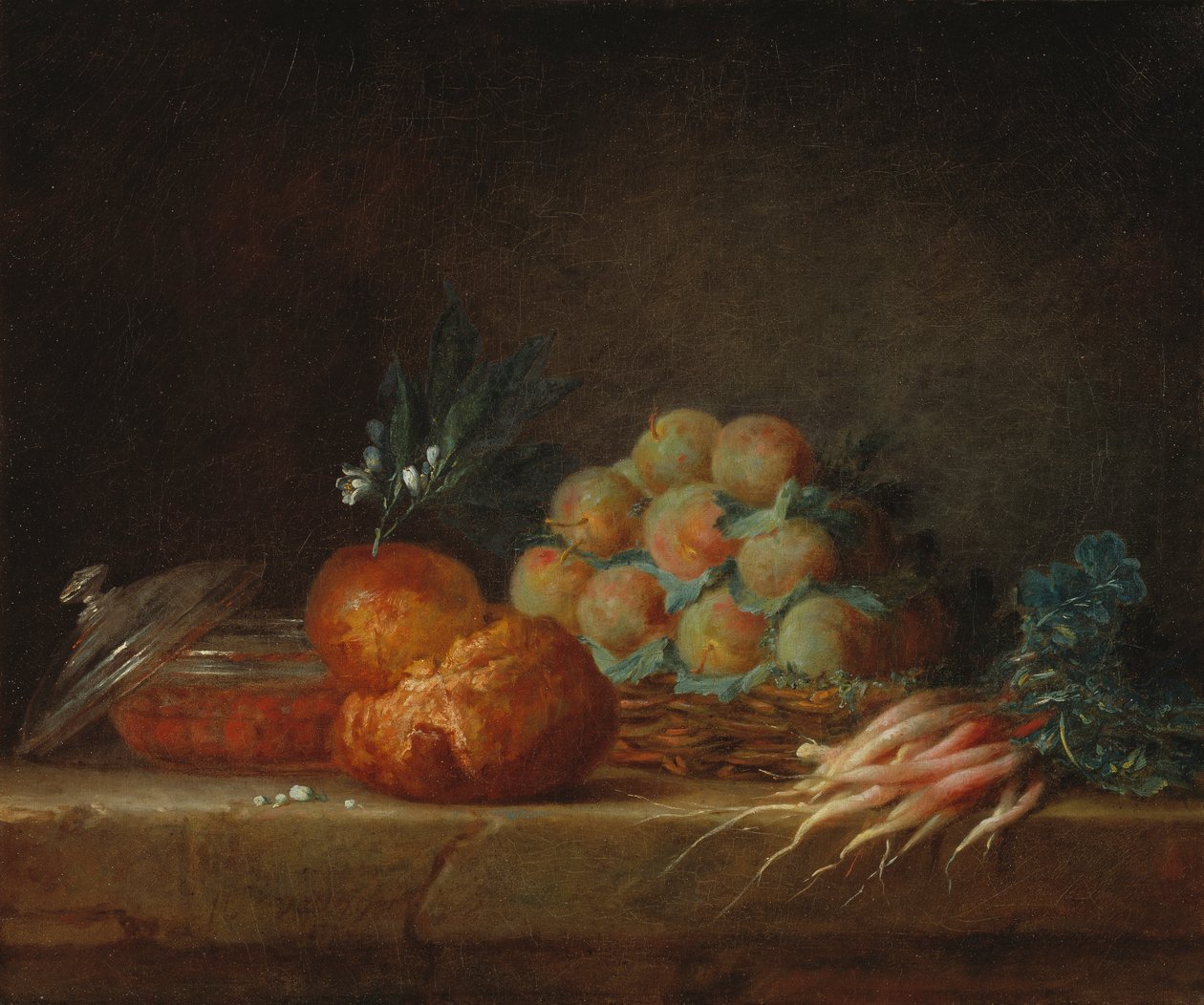 Csendélet brióssal, gyümölcsökkel és zöldségekkel, 1775 alkotó: Anne Vallayer Coster