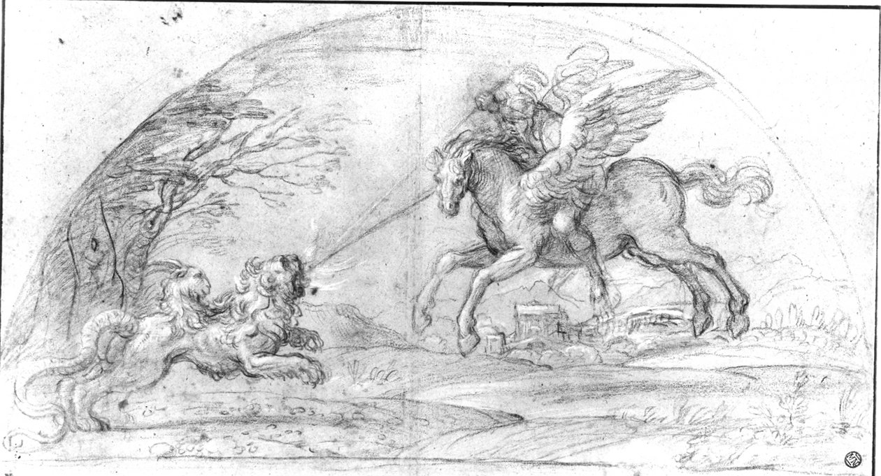 Bellerophon harcol a Chimerával alkotó: Annibale Carracci