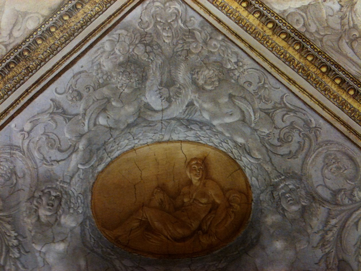 Camerino Farnese, mennyezeti részlet alkotó: Annibale Carracci