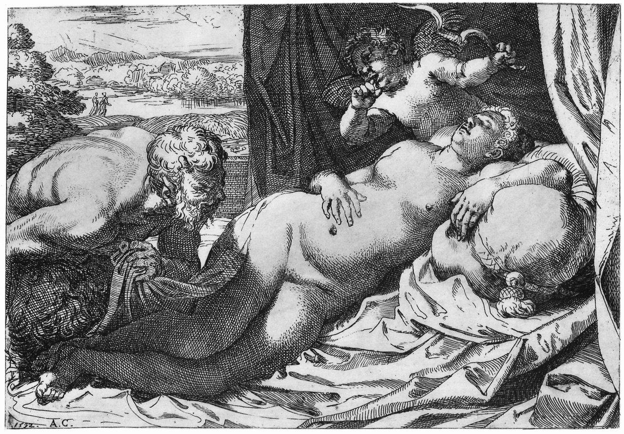 Jupiter és Antiope alkotó: Annibale Carracci