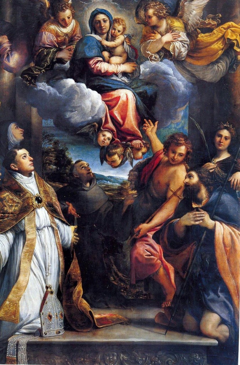 Madonna dicsőségben a szentekkel alkotó: Annibale Carracci