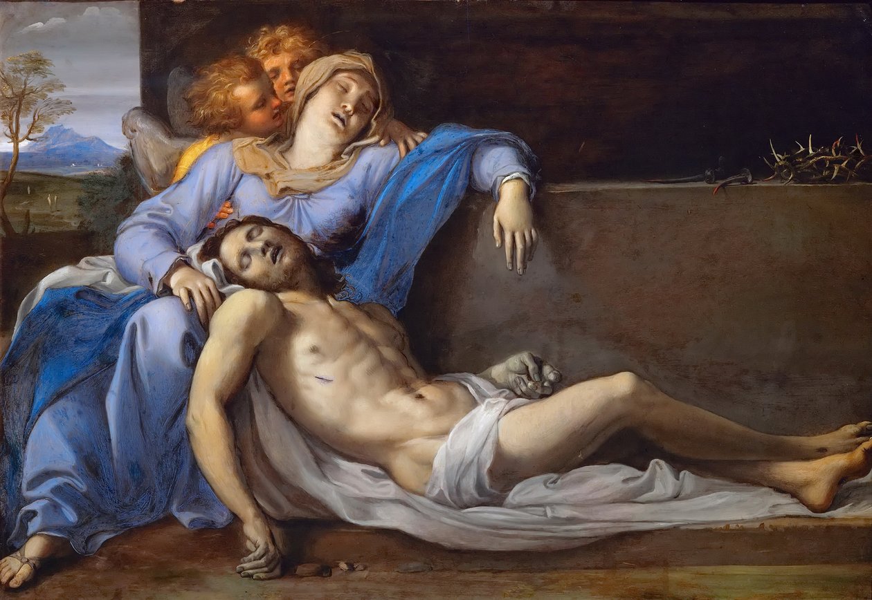 Pietà két angyallal alkotó: Annibale Carracci