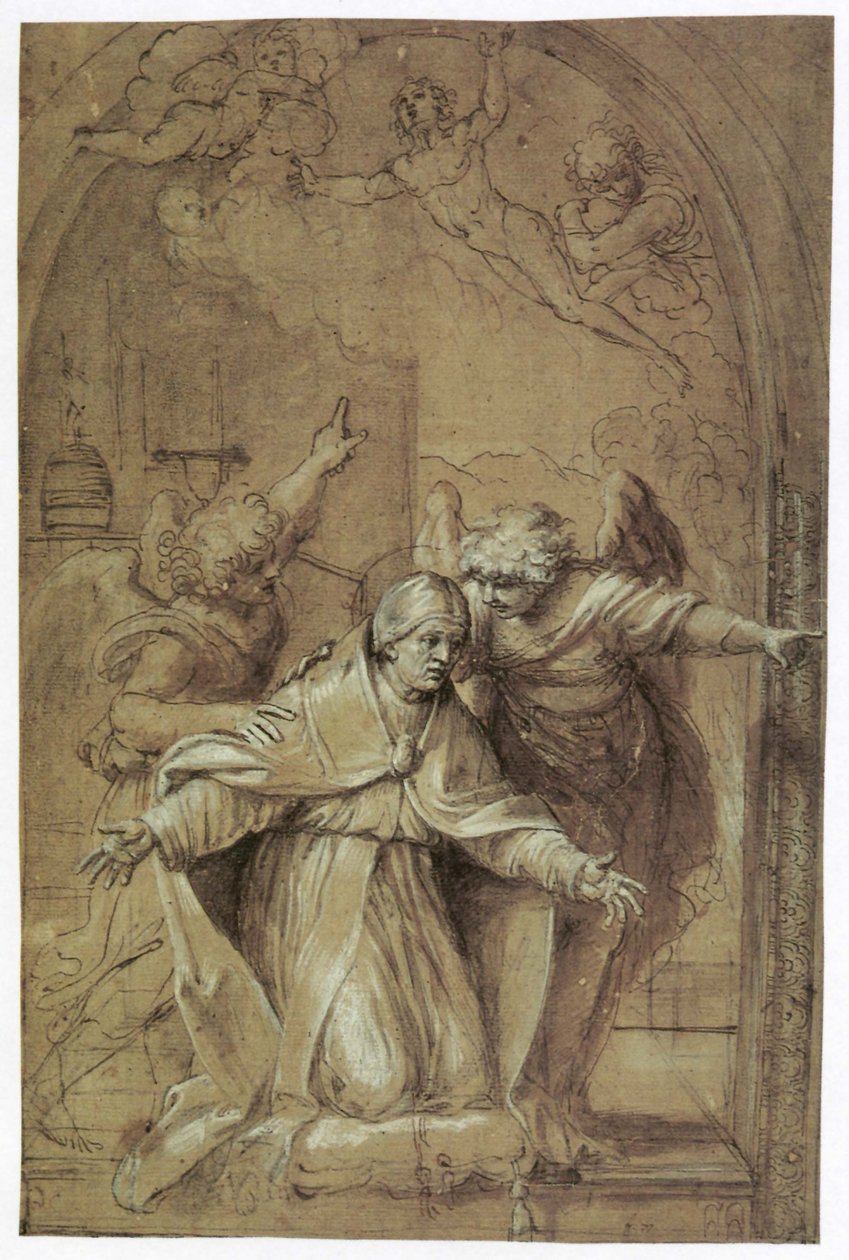 Szent Gergely imádkozik a lelkekért a purgatóriumban alkotó: Annibale Carracci