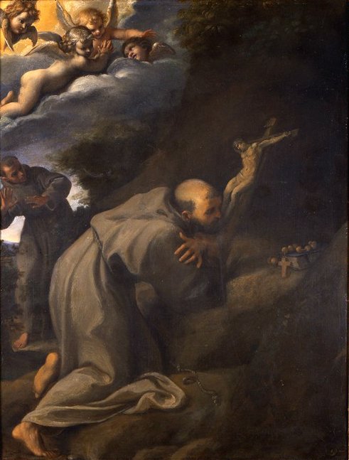 Szent Ferenc a feszület imádatában alkotó: Annibale Carracci