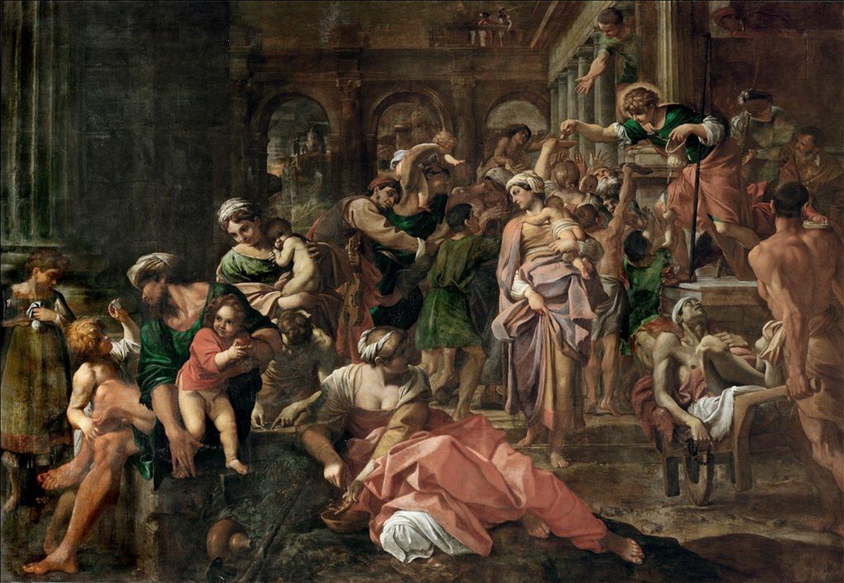 San Rocco alamizsnát ad a szegényeknek alkotó: Annibale Carracci