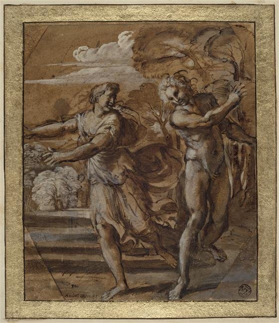 Tanulmány a Lupercalia Palazzo Magnani freskóiról, Bologna alkotó: Annibale Carracci