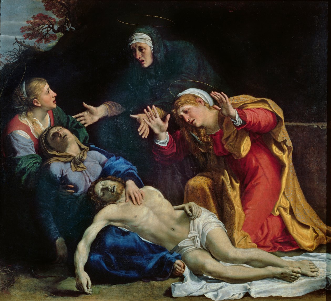 A halott Krisztus gyászolta ("The Three Maries"), 1604 körül alkotó: Annibale Carracci