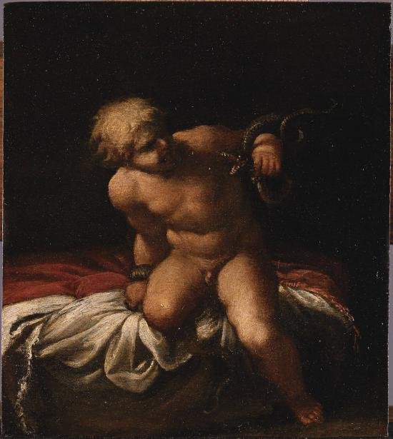 A csecsemő Herkules megfojtja a kígyókat alkotó: Annibale Carracci