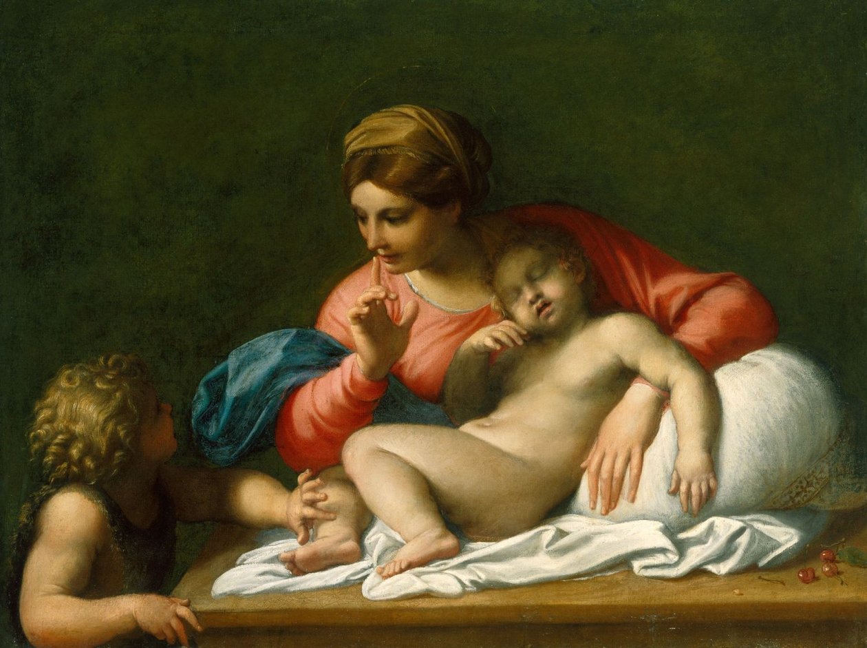 A Madonna és az alvó gyermek Keresztelő Szent Jánossal Il Silenzio alkotó: Annibale Carracci