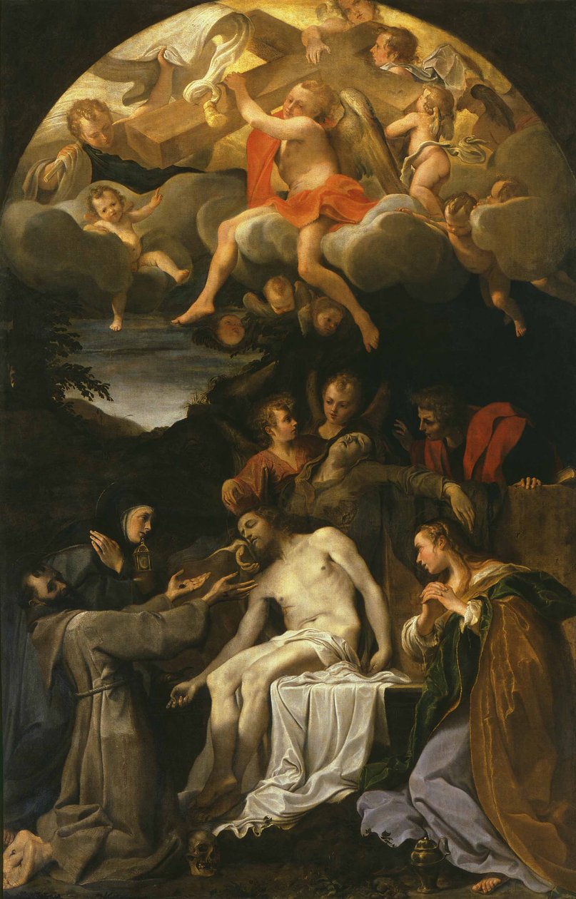 A siránkozás a szentek halott Krisztusán alkotó: Annibale Carracci