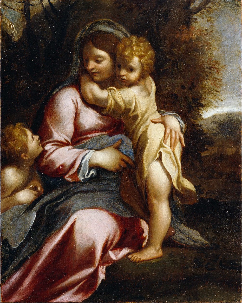 Madonna és gyermeke Szent Jánossal alkotó: Annibale Carracci