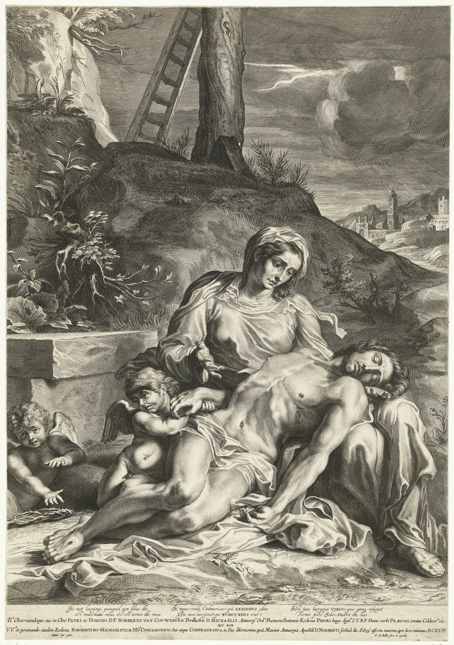 Pieta, Pieter de Bailliu metszete alkotó: Annibale (after) Carracci