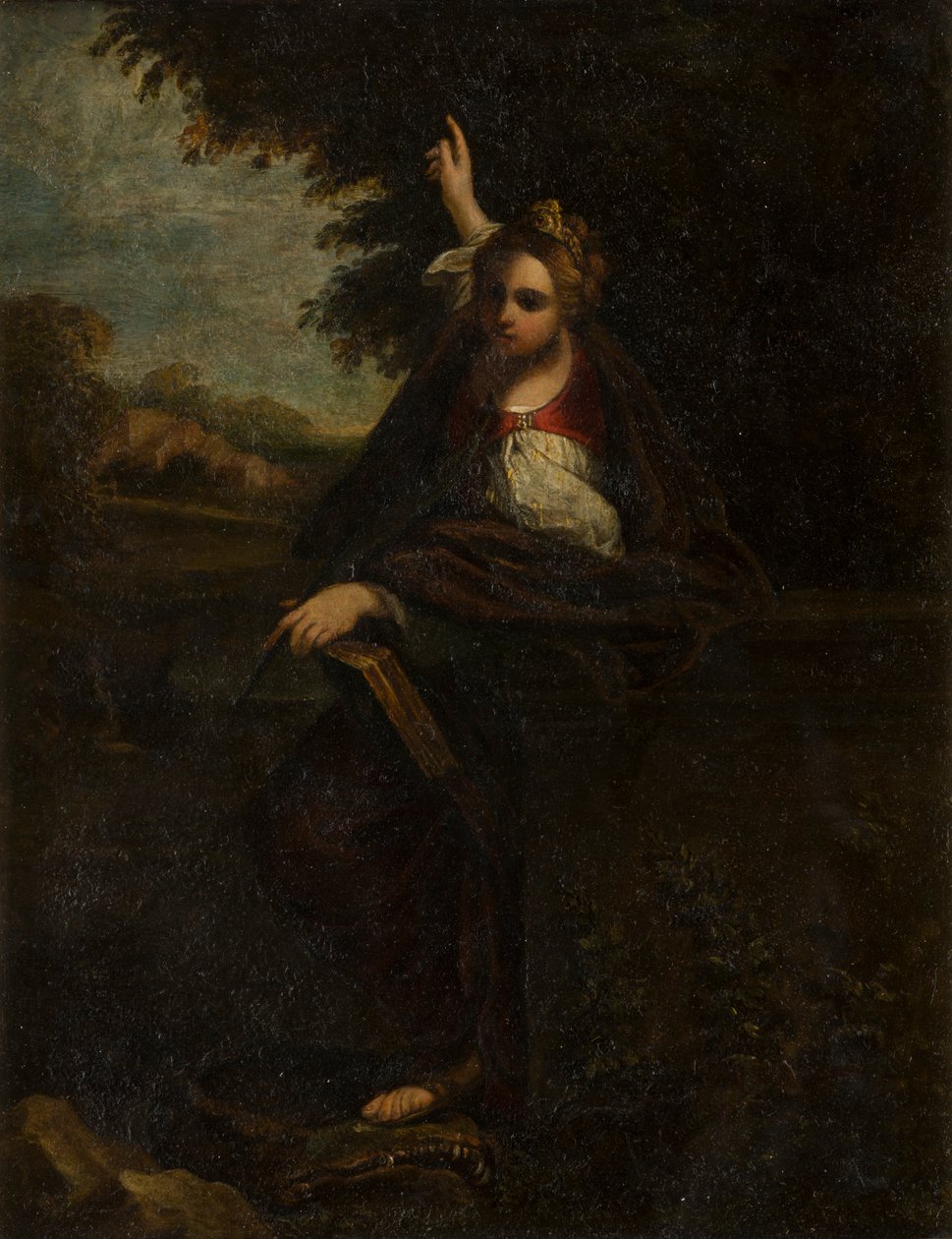 Szent Margit tájban : Szibile, 1580-1609 körül (fém üveg alatt) alkotó: Annibale (after) Carracci