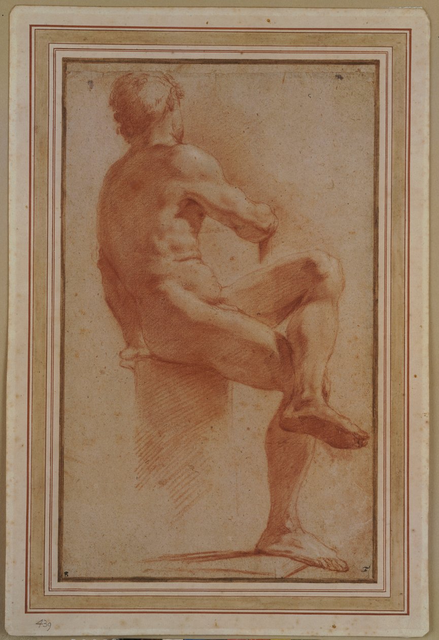 Egy férfi akt, ül háttal alkotó: Annibale Carracci
