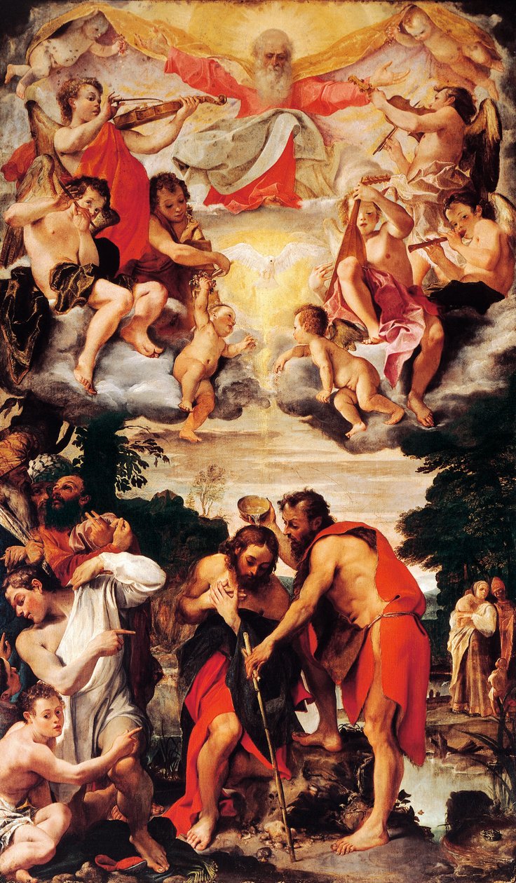 Krisztus keresztsége Annibale Carracci (1560-1609), olaj, vászon, San Gregorio és San Siro templom, Bologna alkotó: Annibale Carracci