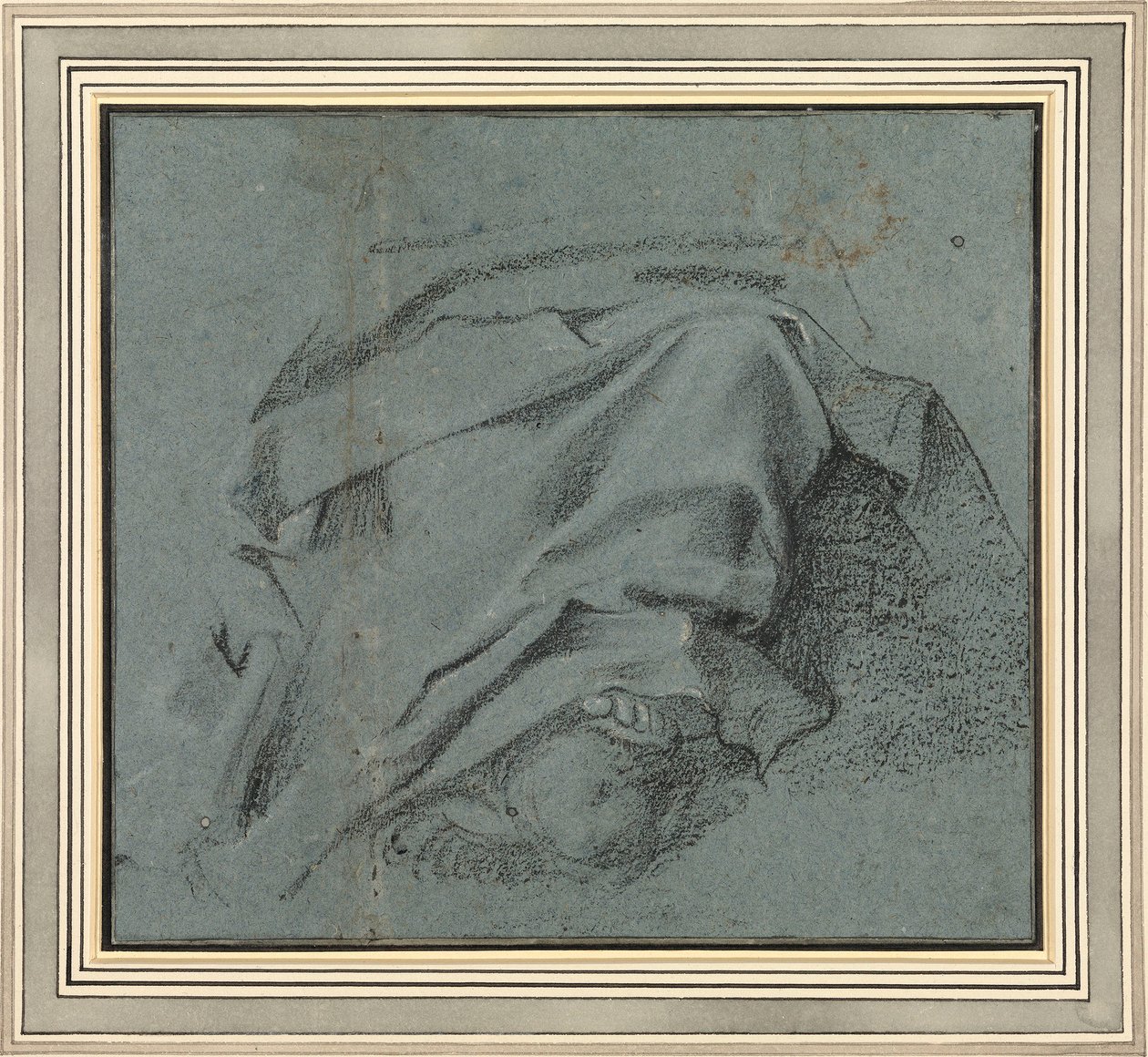Carracci - A Nagyboldogasszony-oltárkép Szűz Mária lábain átvetett drapéria tanulmánya, S.Maria del Popolo, RCIN 902108 alkotó: Annibale Carracci