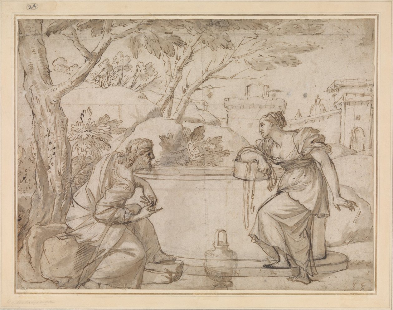 Krisztus és a szamáriai asszony alkotó: Annibale Carracci