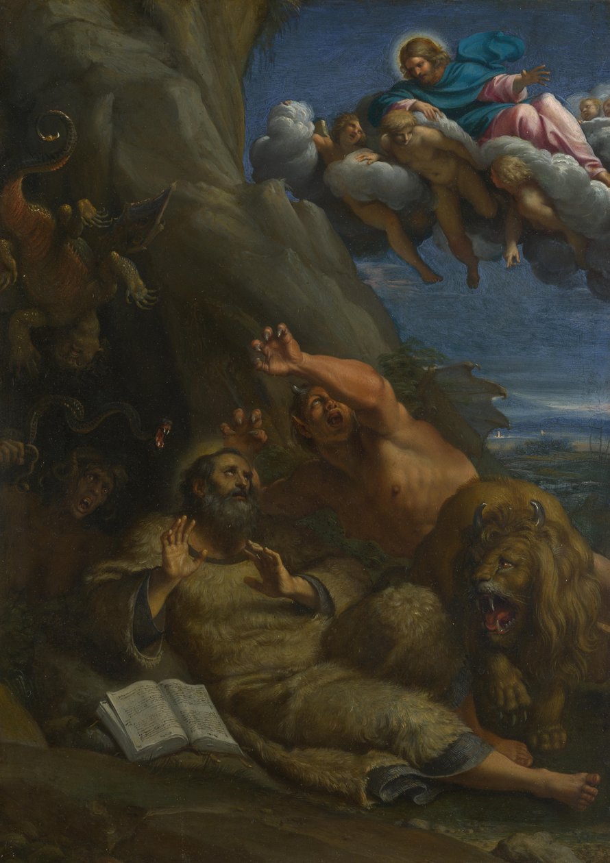 Krisztus megjelenése Szent Antal apátnak a megkísértése során, kb. 1598 alkotó: Annibale Carracci