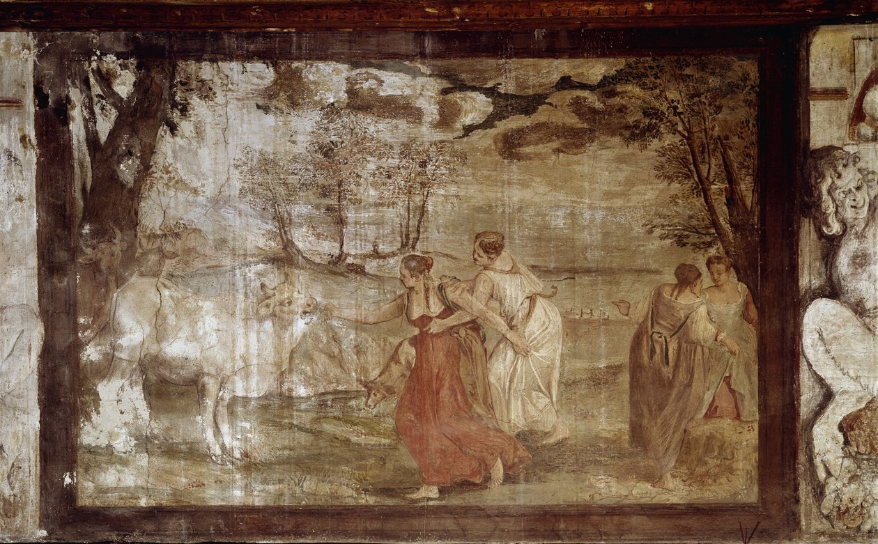 A Jupiter közelében húzódó Európa bikává változott (Freskó alkotó: Annibale Carracci