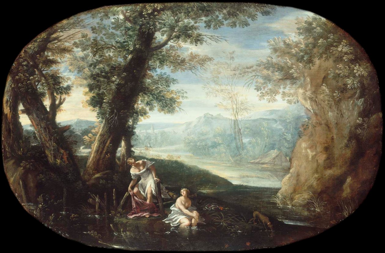 Táj fürdőző nőkkel alkotó: Annibale Carracci