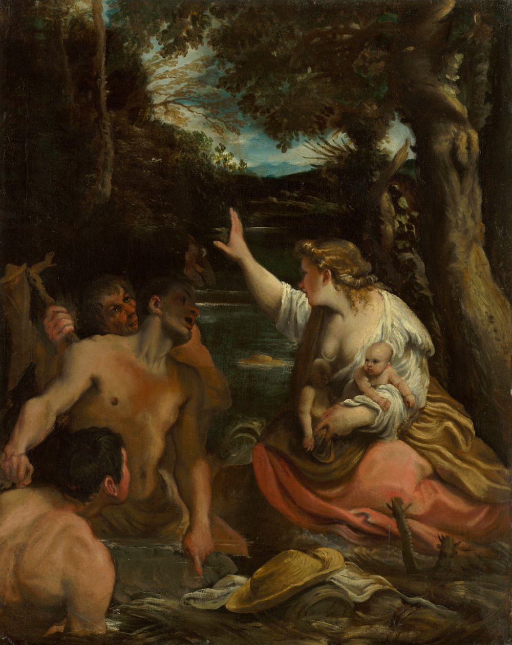 Latona és a líciai parasztok Latona Gyermekeit védi, 1585. alkotó: Annibale Carracci