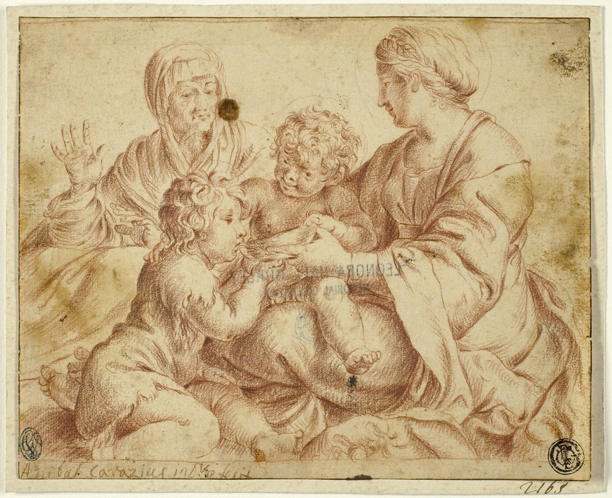 Madonna és gyermeke Szent Erzsébettel és Keresztelő Jánossal alkotó: Annibale Carracci
