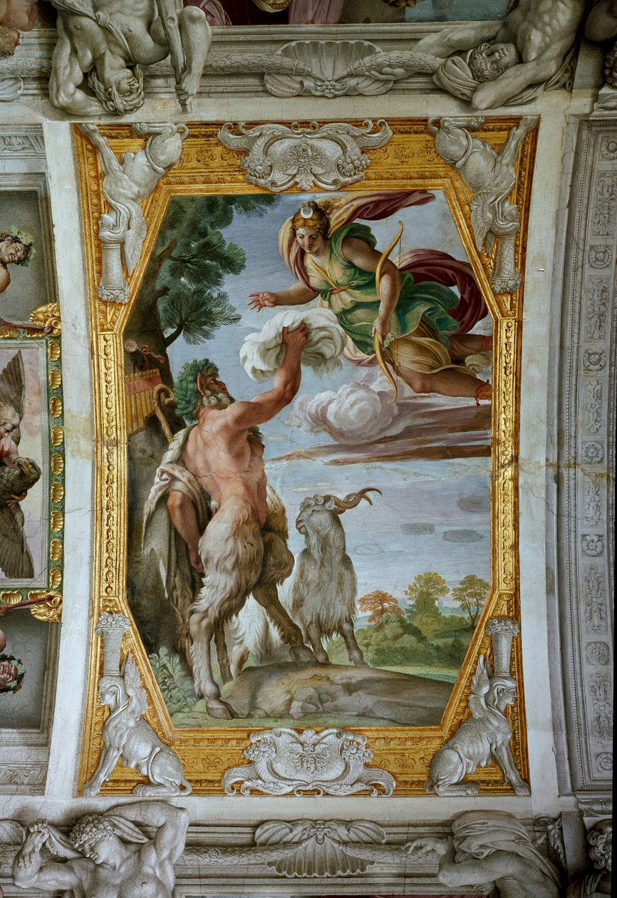 Pan és Diana (freskó alkotó: Annibale Carracci