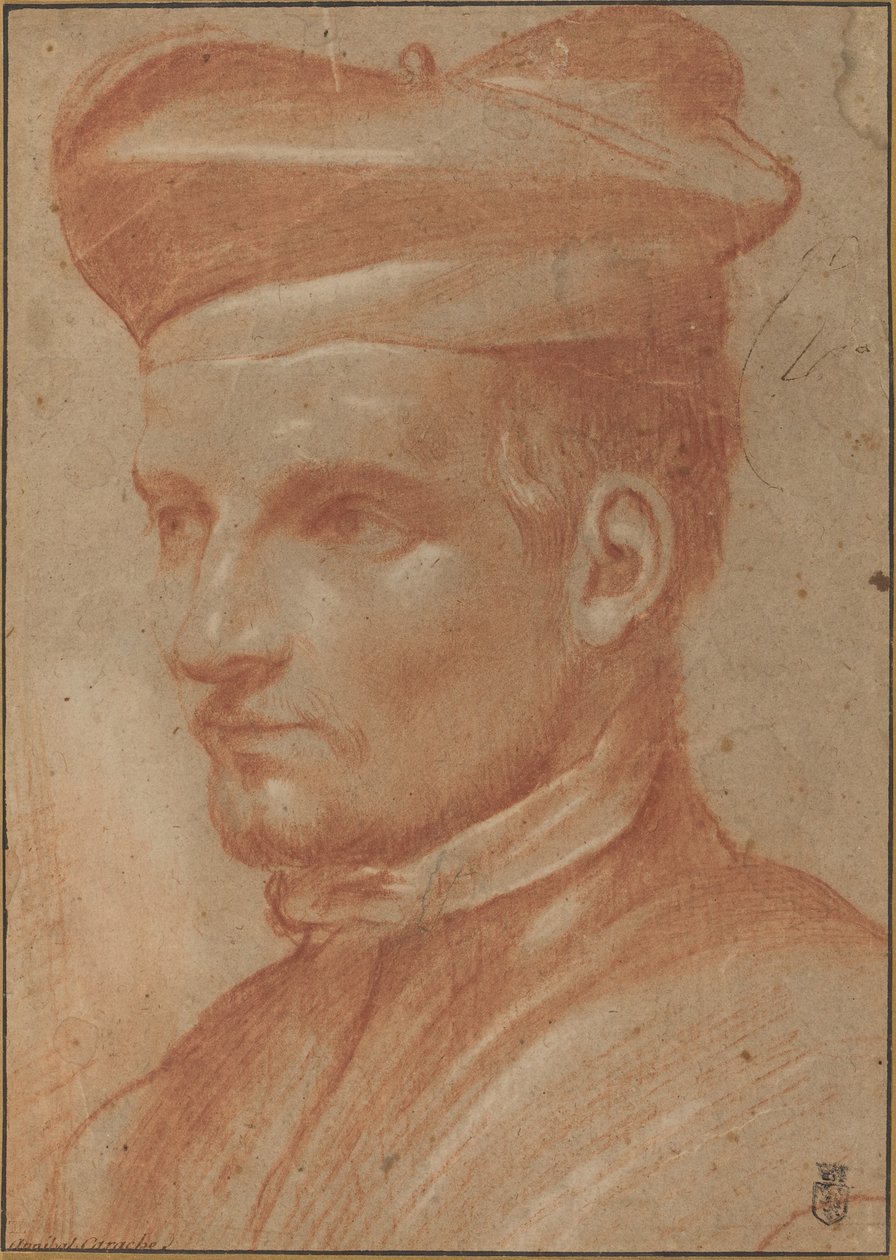 Birettát viselő egyházi portré alkotó: Annibale Carracci