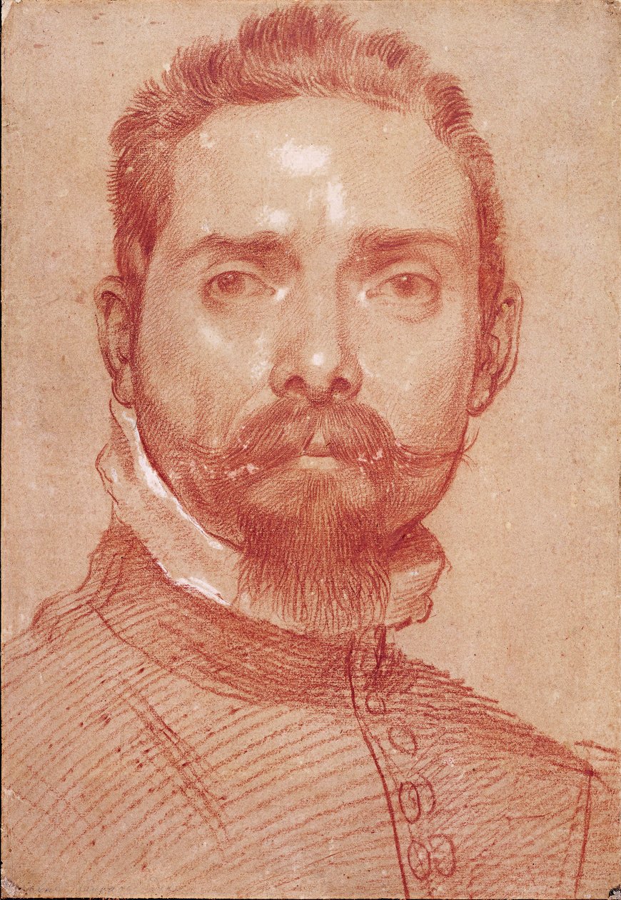 "" Giulio Mascheroni lantos portréja "" (Giulio Mascheroni lantos portréja) Hannibal Carracci (Carrache) vére (1560-1609) kb 1594 Albertina, Bécs alkotó: Annibale Carracci