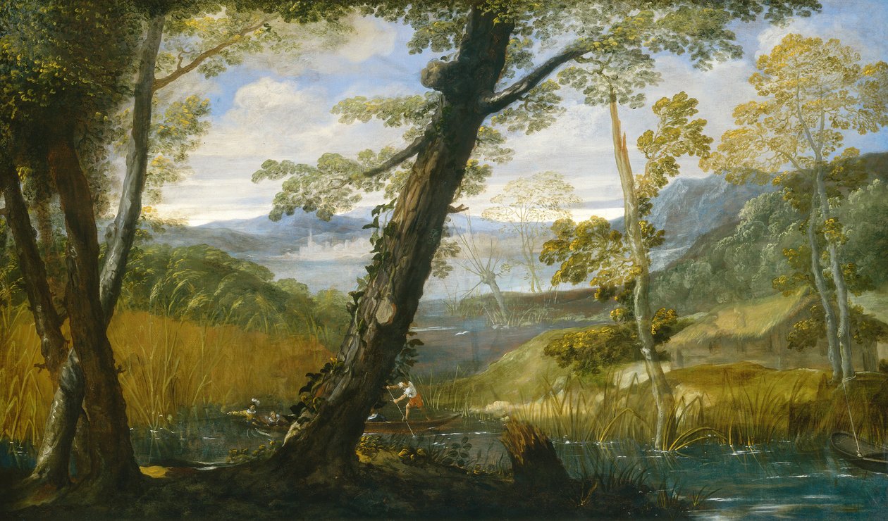 Folyói táj, 1590 körül (olaj, vászon) alkotó: Annibale Carracci